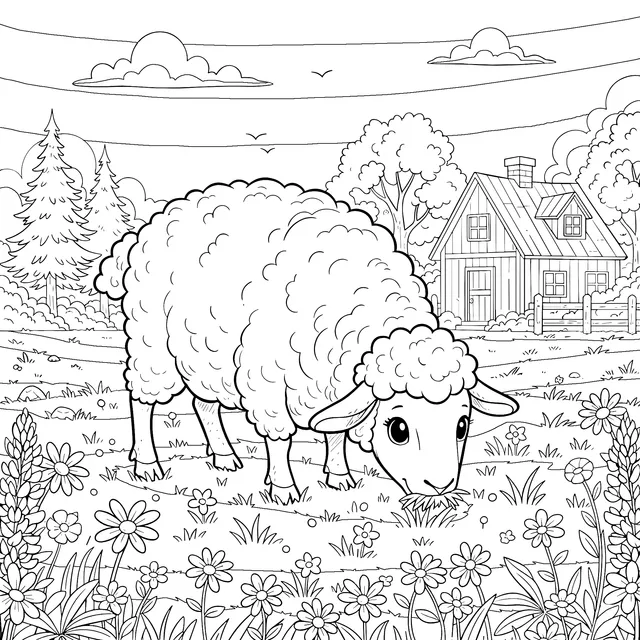 Pastoral Sheep Scene