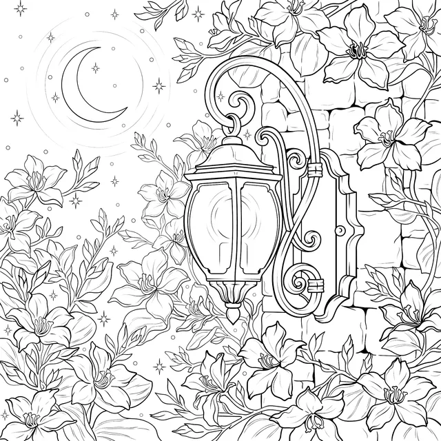 Wall - lamp under Moonlit Flowers