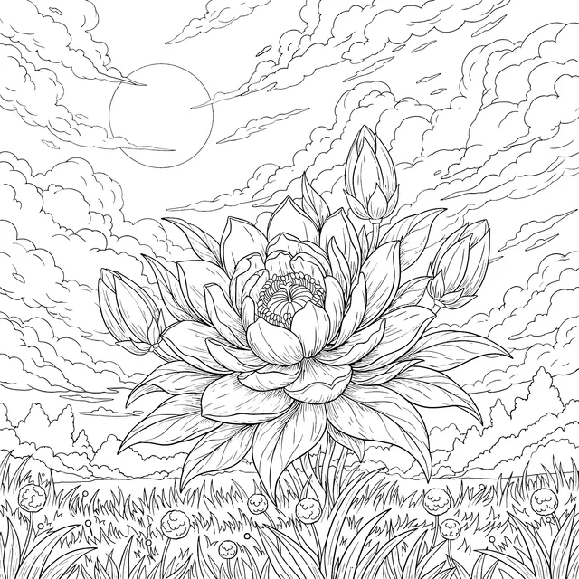 Lotus under the Moonlit Night