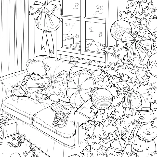 Cozy Christmas Indoor Scene