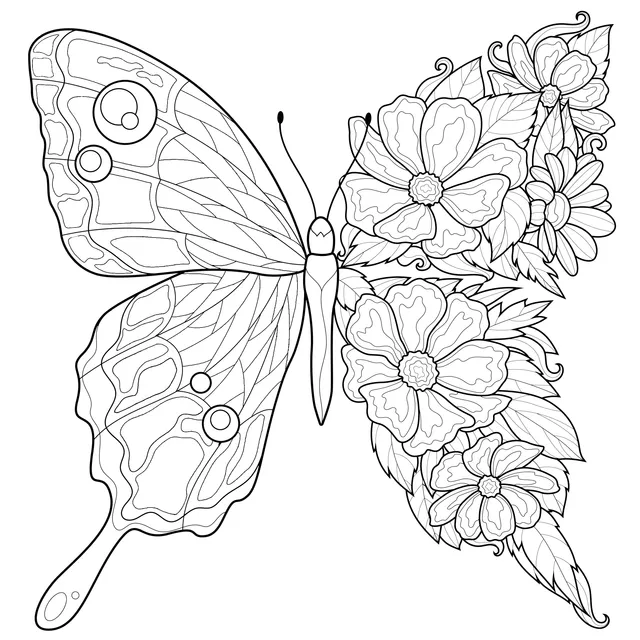 Gorgeous Butterfly and Flowers