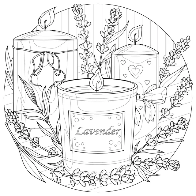 Lavender Candle Illustration
