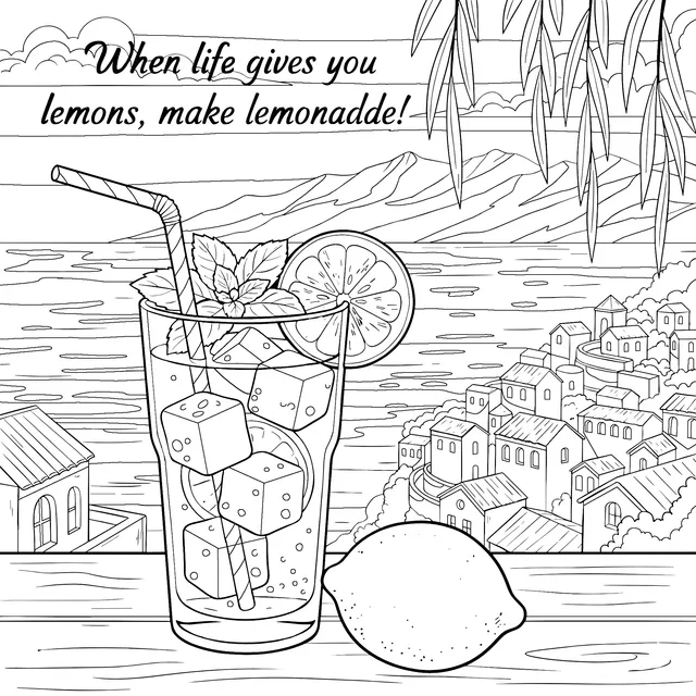 Lemon Beverage and Beautiful Scenery