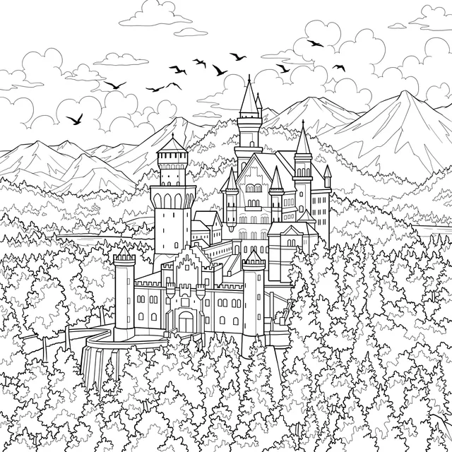 Autumn Castle Scenery