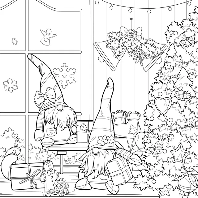 Cozy Christmas Dwarfs Scene