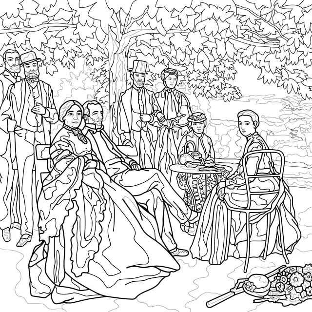 Vintage Outdoor Gathering Scene