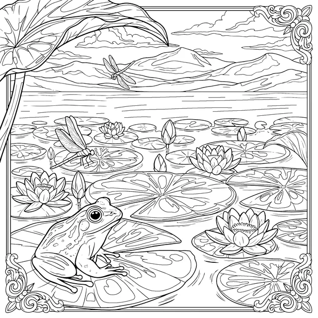 Frog in the Lotus Pond