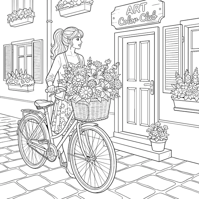Flower - filled Cycling on the Street