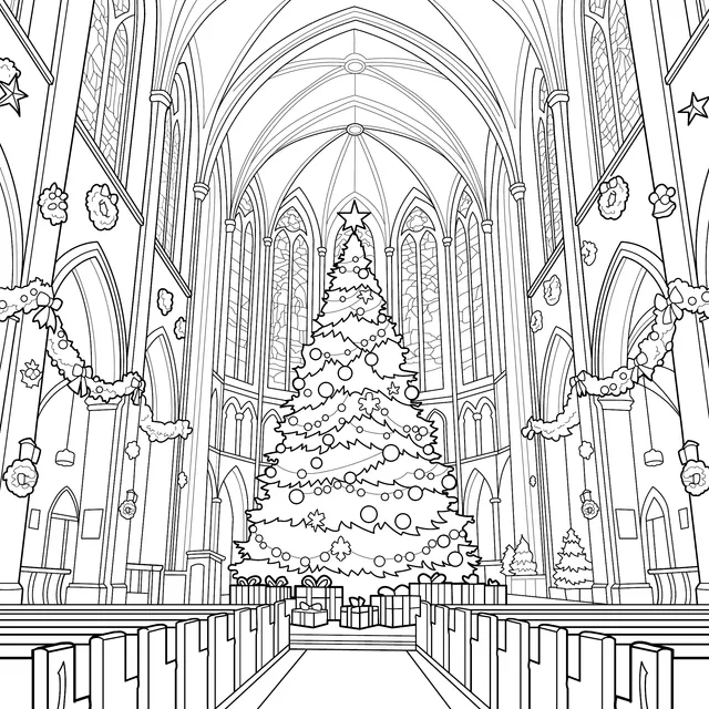 Christmas Scene in a Church