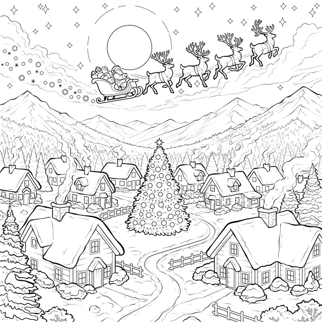 Dreamy Christmas Night Scene