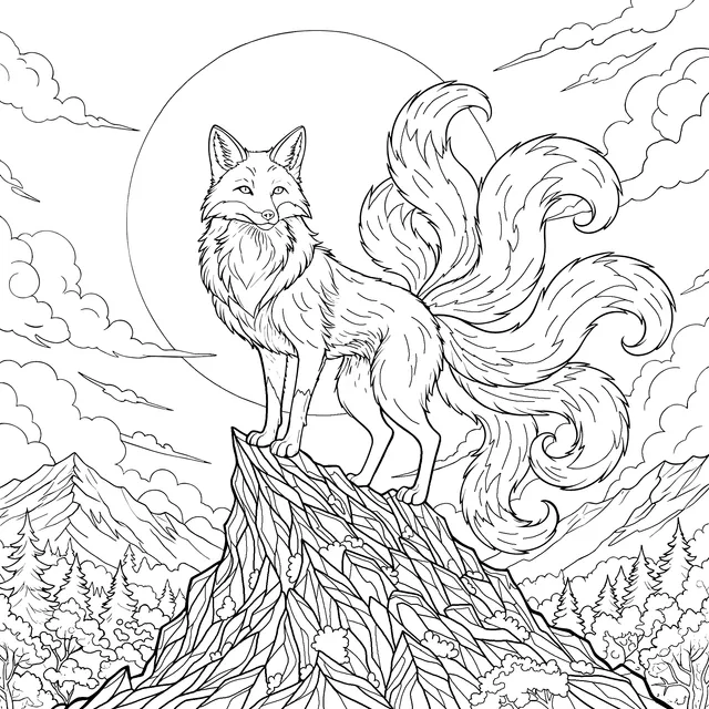 Fox under the Moonlit Night