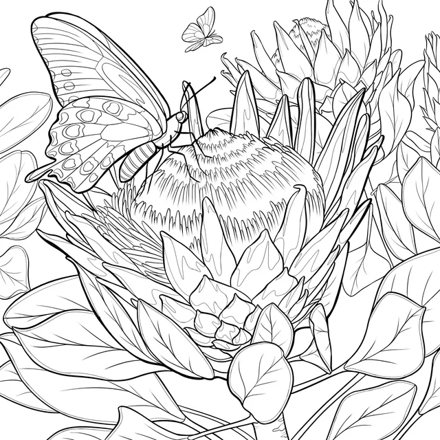 Butterfly and Protea