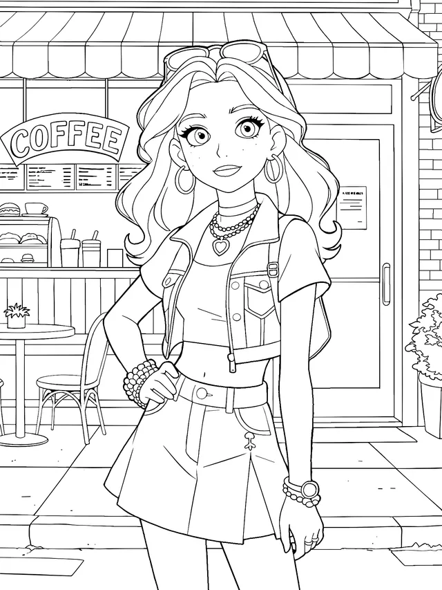 Fashionable Girl Street Scene