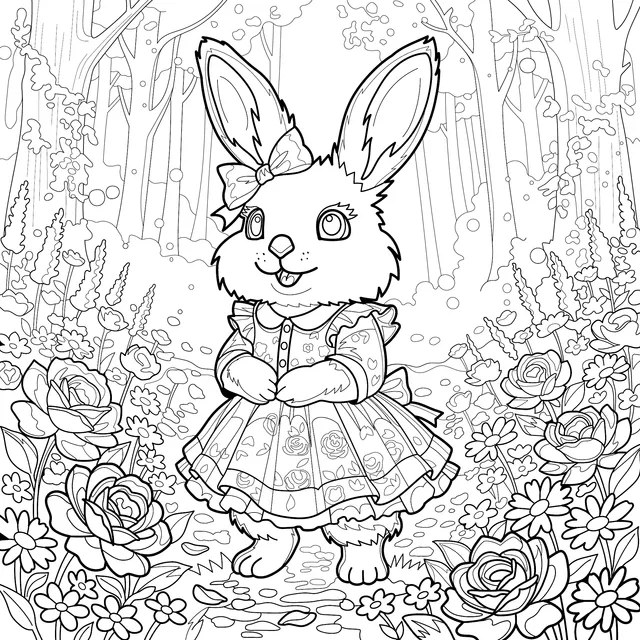 Little Bunny in a Flower - dress in the Forest