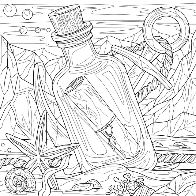 Seaside Message - in - a - Bottle Scene