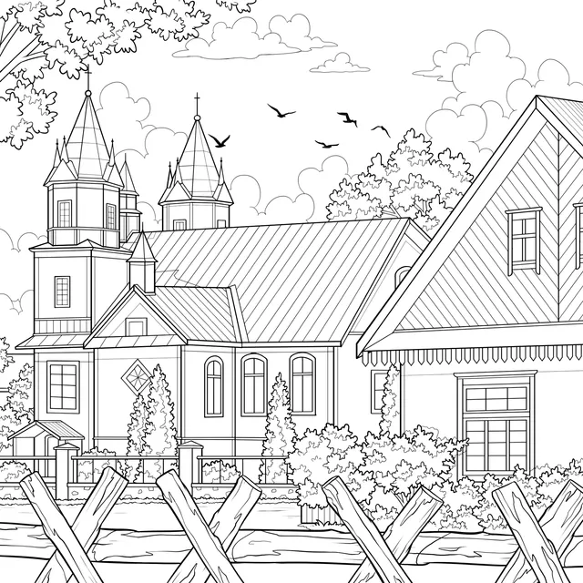 Dreamy Town Landscape