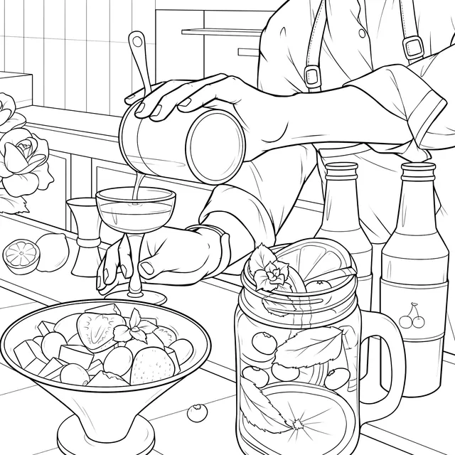 Kitchen Beverage - making Scene