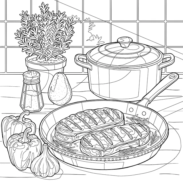 Kitchen Cooking Scene