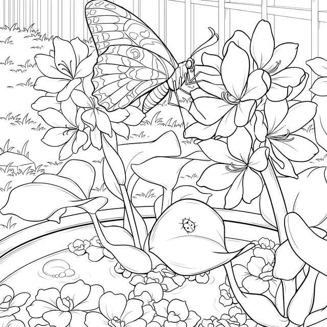 Butterfly Dancing Among Flowers