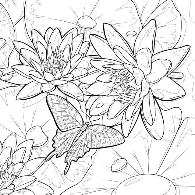 Butterfly in Lotus Pond