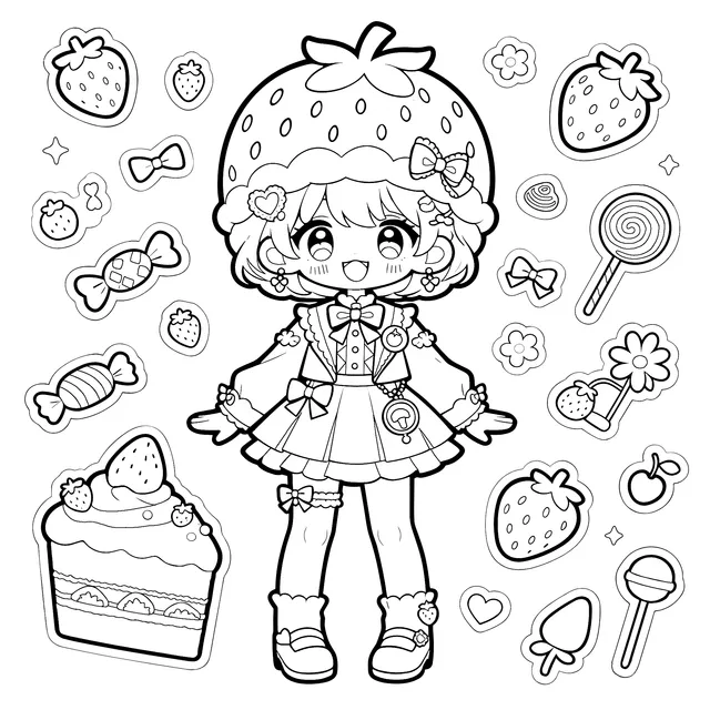 Cute Strawberry - themed Girl