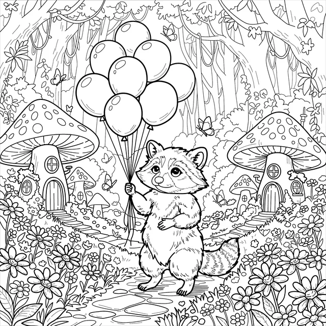 Raccoon's Magical Forest Journey