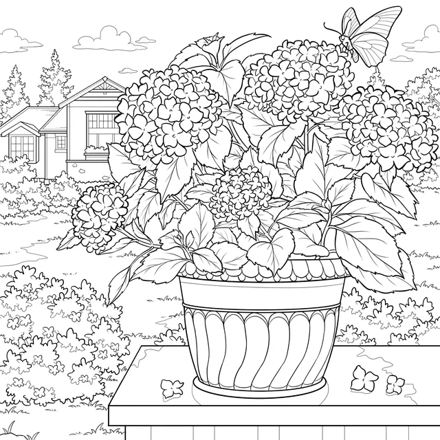 Beautiful Potted Hydrangeas