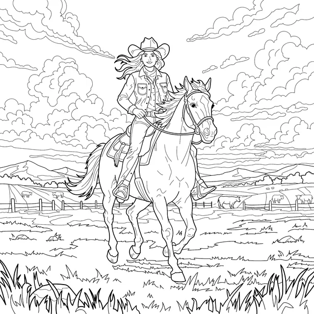 Cowgirl on the Prairie