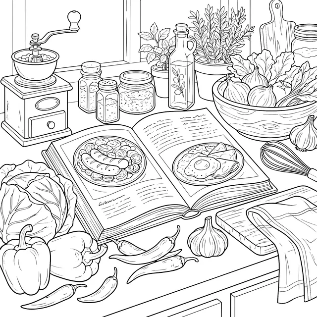 Kitchen Cooking Scene