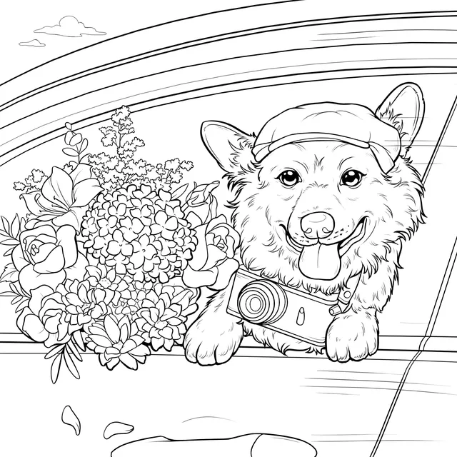 Adorable Corgi on a Road Trip