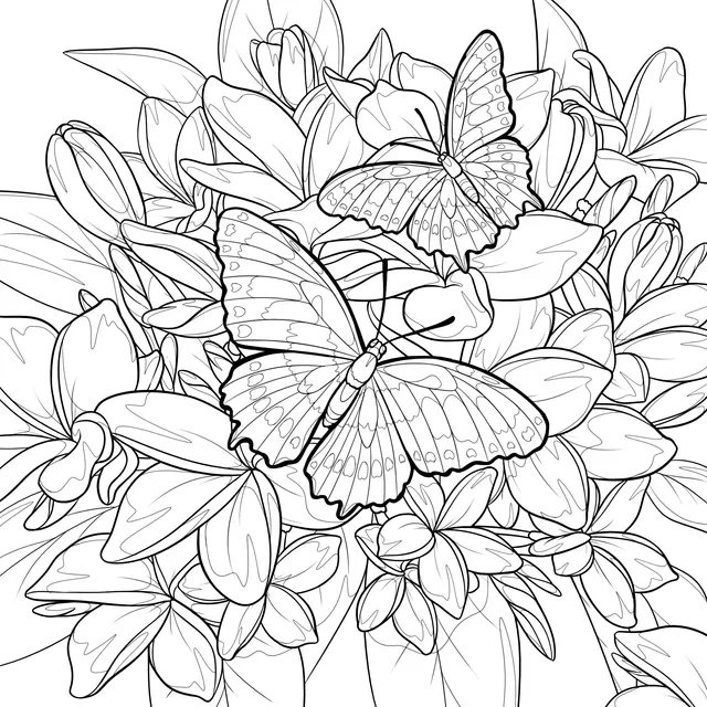 Butterflies among Flowers