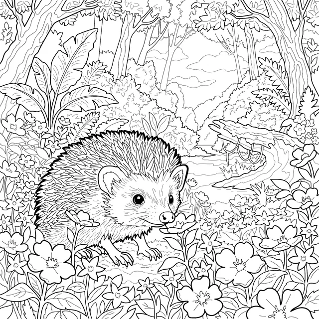 Hedgehog in the Flower - bed