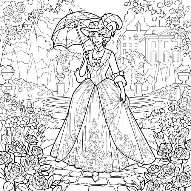 Lady in a Vintage Garden