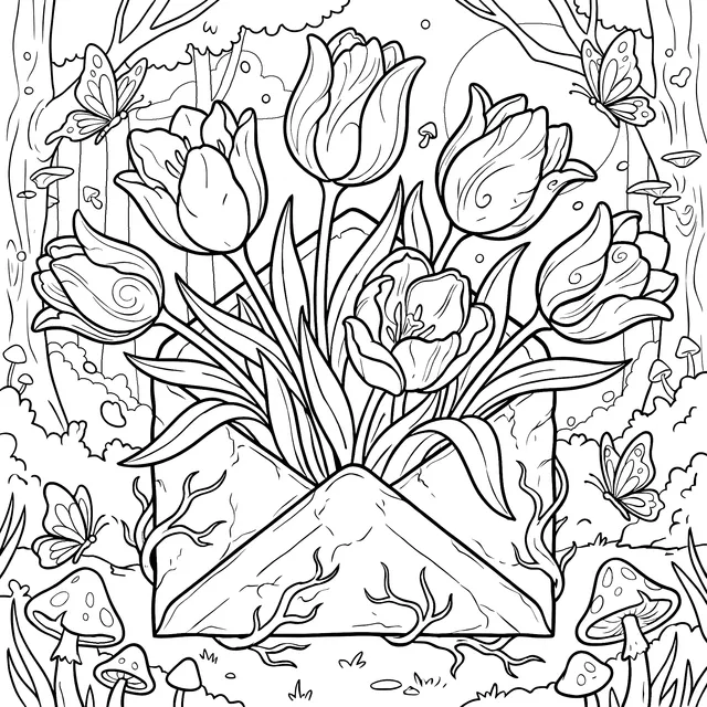 Dreamy Tulip - filled Envelope