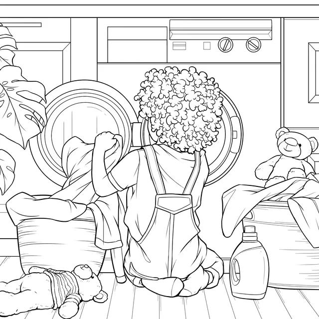 Child Working in the Laundry Room