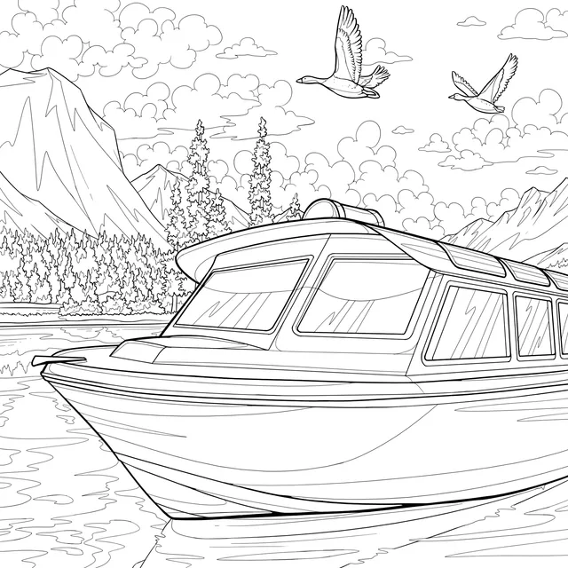 Pink Tour Boat on the Lake