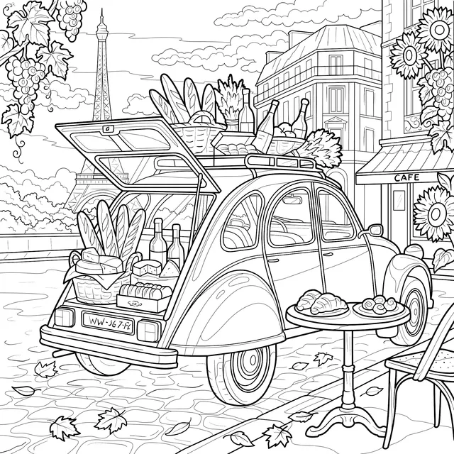 Leisurely Picnic on a Parisian Street