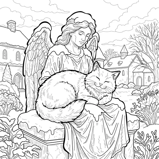 Angel and Sleeping Cat