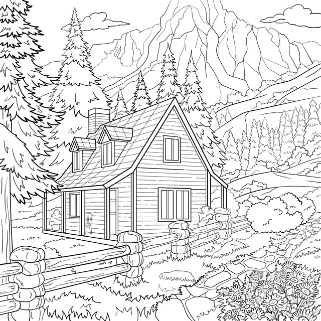 Mountain Cabin Scenery