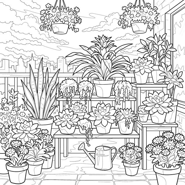 Colorful Balcony Greenery