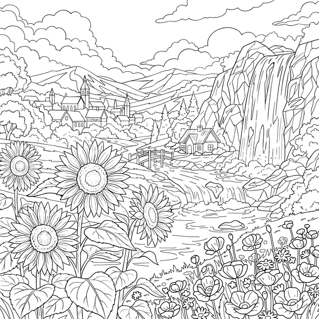 Idyllic Waterfall Landscape