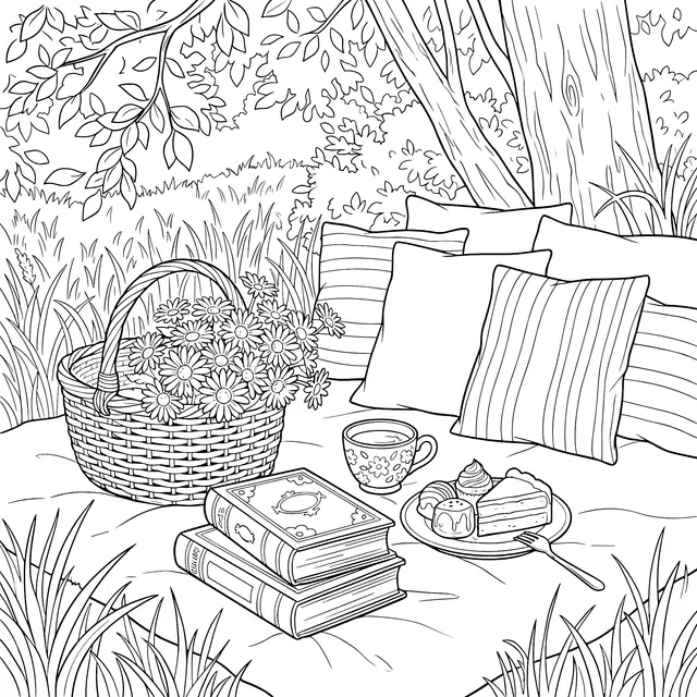A Cozy Outdoor Picnic Scene