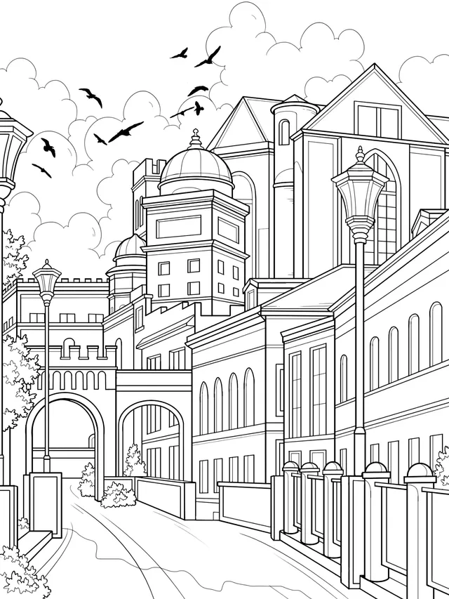 Dreamy Town Landscape