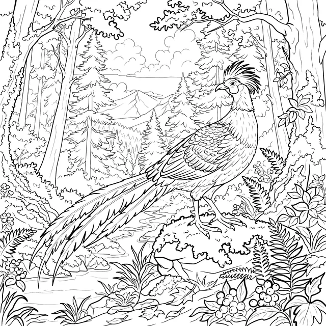 Golden Pheasant in the Forest