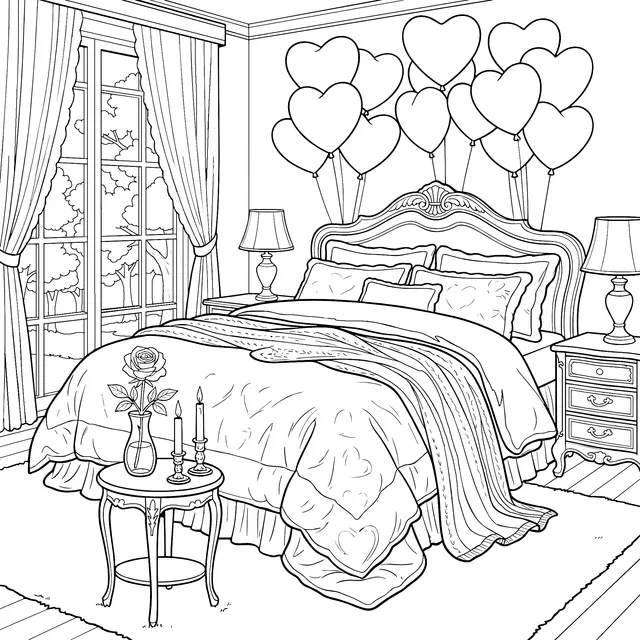 Romantic Heart - shaped Bedroom