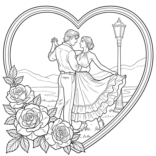 Romantic Dancing Couple at Night