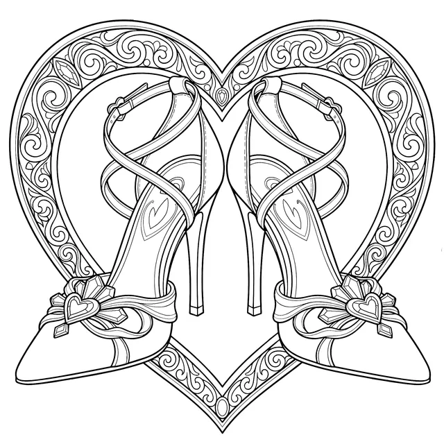 High - heeled Shoes in a Romantic Heart