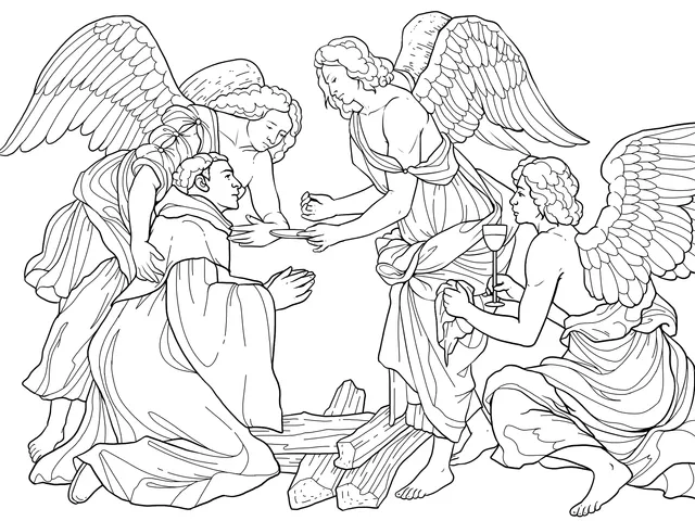 Scene of Angels and a Monk