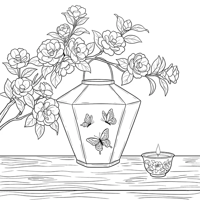 Elegant Lantern and Flowers