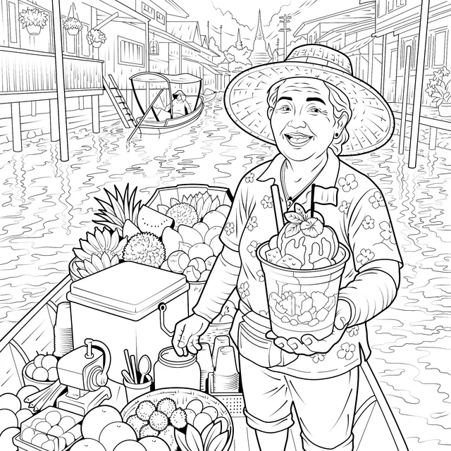 Fruit Vendor at Floating Market